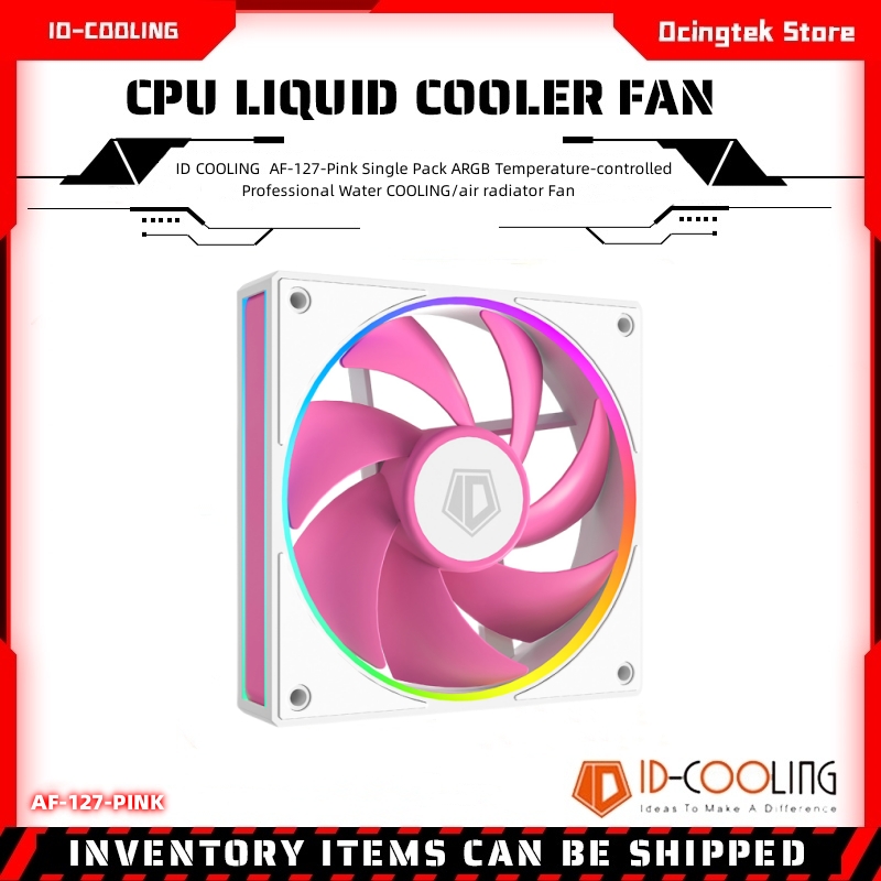 Case Fan Controller - ID COOLING AF-127-ピンク シングルパック ARGB 温度制御プロフェッショナル水冷/空冷ラジエーターファン