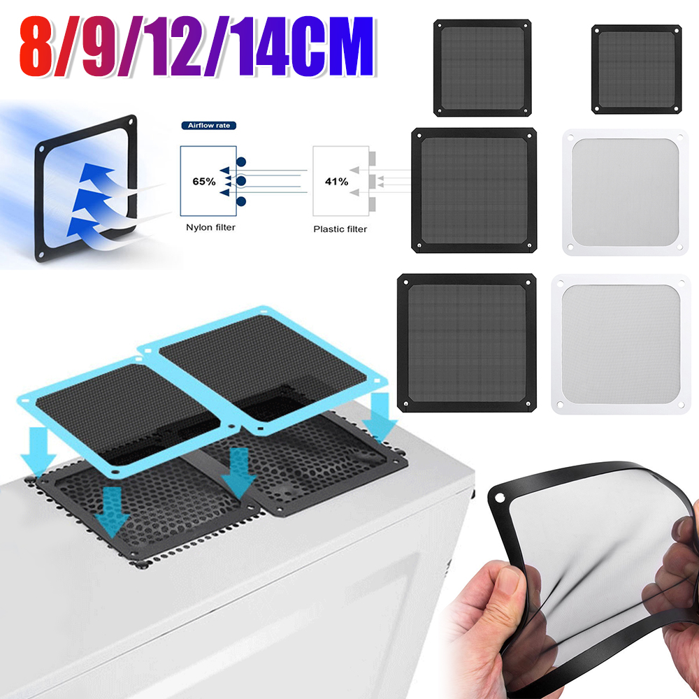 Dust Filter Pc - 1/2X 8/9/12/14cm 磁気フレームダストフィルター PCファンクリーナー防塵メッシュカバーネットガード（穴あき）PCコンピューター冷却ファン用
