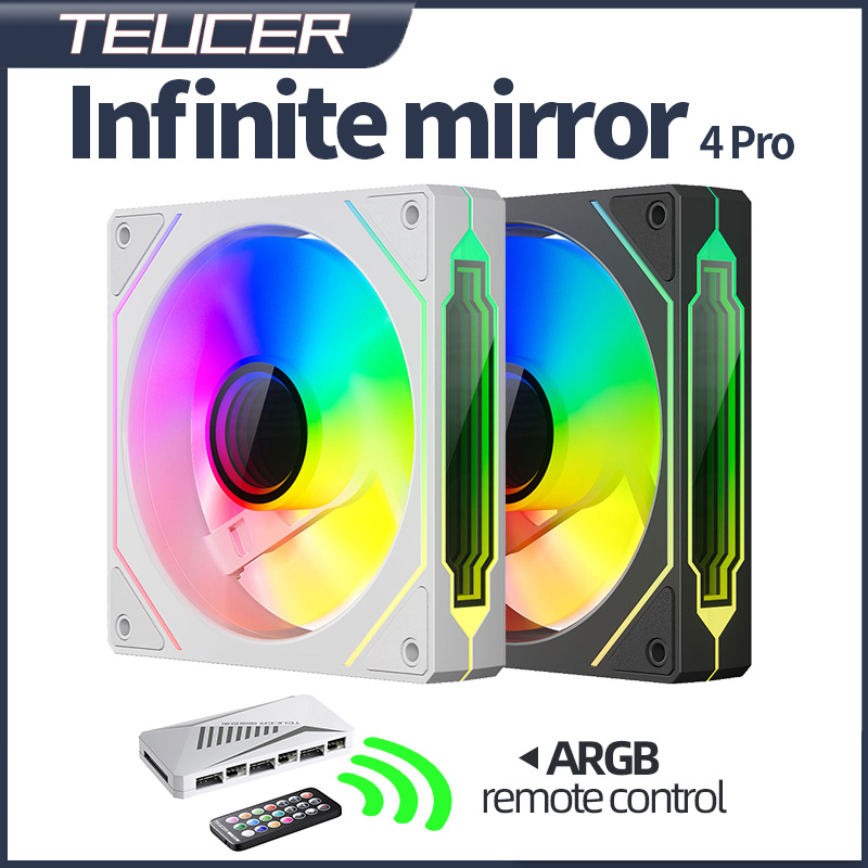 Case Fan Controller - 温度制御装置-無限ミラー4pro pcケースファン、pwm水クーラー、cpu冷却、無制限スペース、リモコン、120mm