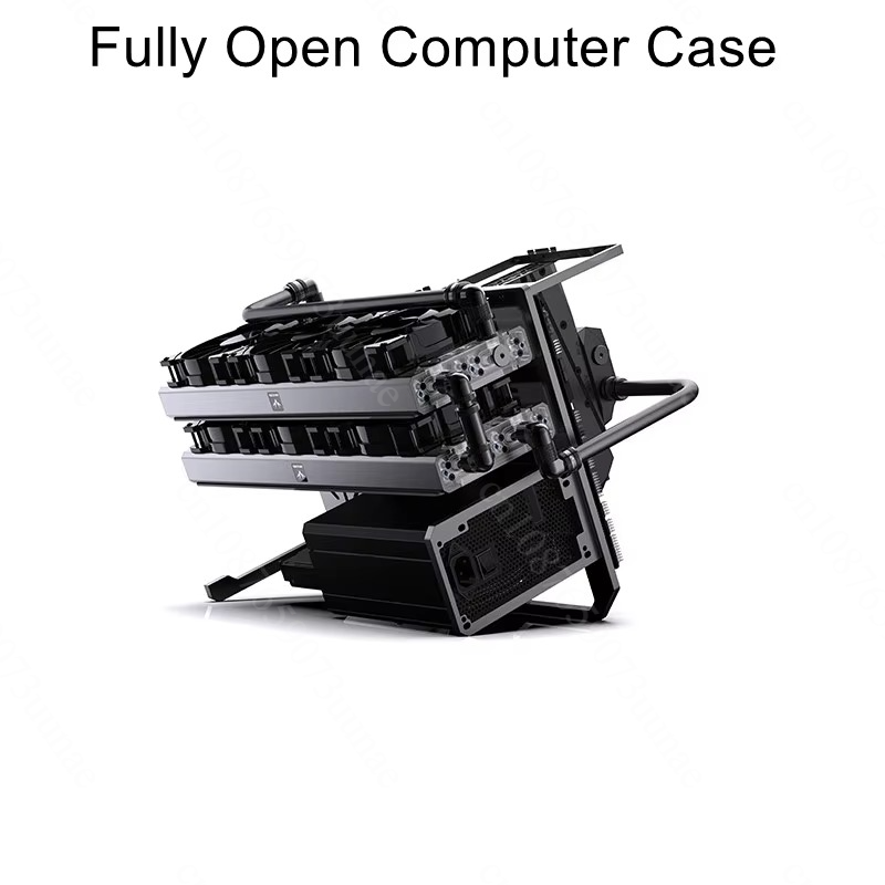 Aluminum Open Frame Test Bench Water Cooling - B-CE-X オープンフレーム式水冷シャーシ、全アルミニウム製、テストベンチ、DIY用ディスプレイケース、水平・垂直両用PCフレーム