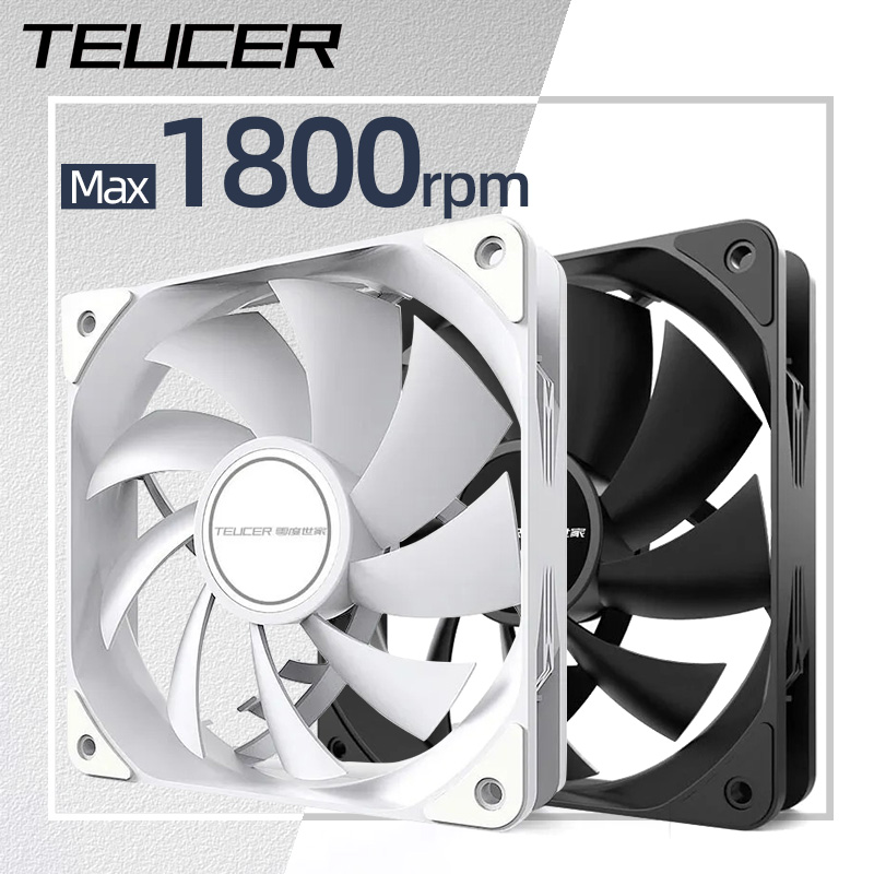 Case Fan Controller - Teucer-PWMファン,サイレントコンピューターケース,CPUクーラー,ヒートシンク,ラジエーター,12cmシャーシ,1800rpm, 120mm