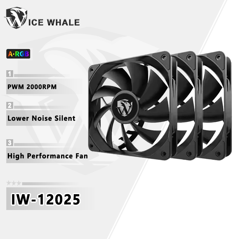 Case Fan Controller - ICE Whale IW-12025 120mm冷却ファン 4ピンPWM温度制御 2000RPM