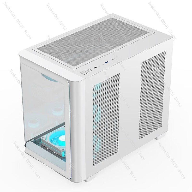 Atx Case - パノラマ曲面ガラスデスクトップPCケース ATXミッドタワーゲーミングコンピューターシャーシ フルビューサイドウィンドウ 360mm水冷クーラー対応