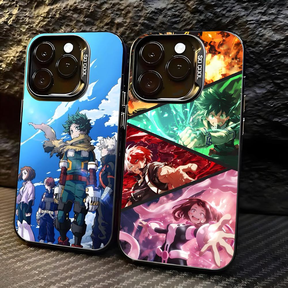 Computer Case - 僕のヒーローアカデミアの人気アニメスマホケース、lMDカラーのシルバーシェル、iPhone 17、16、e、15、14、13、12、11 Pro Max Plus対応