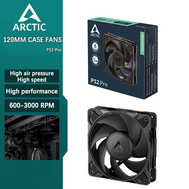Case Fan Controller - ARCTIC P12 Pro コンピューターデスクトップ用12cm高圧ケースファン 大風量 PWM温度制御