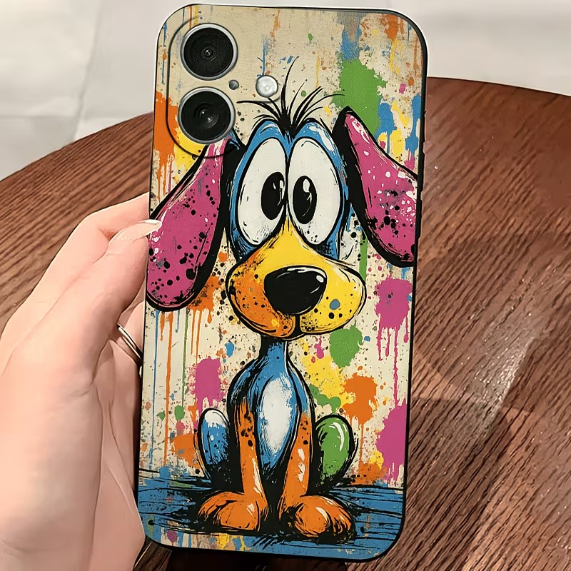 落書きカラーの子犬柄TPUスマホケース iPhone 17  - Mini Pc Case のレビューと価格