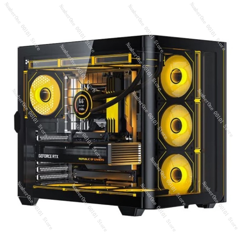 パノラマ曲面ガラスデスクトップPCケース ATXミッドタワー - Atx Case のレビューと価格