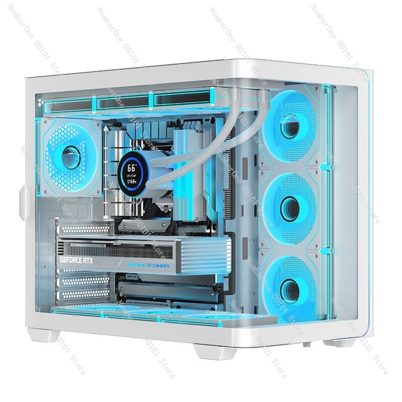 パノラマ曲面ガラスデスクトップPCケース ATXミッドタワー - Atx Case のレビューと価格