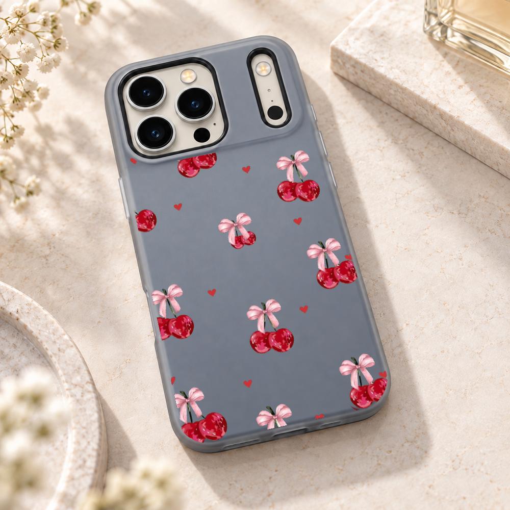 かわいいピンクのハート柄のリボンが付いたiPhone用ケース - Matte Pc Case のレビューと価格