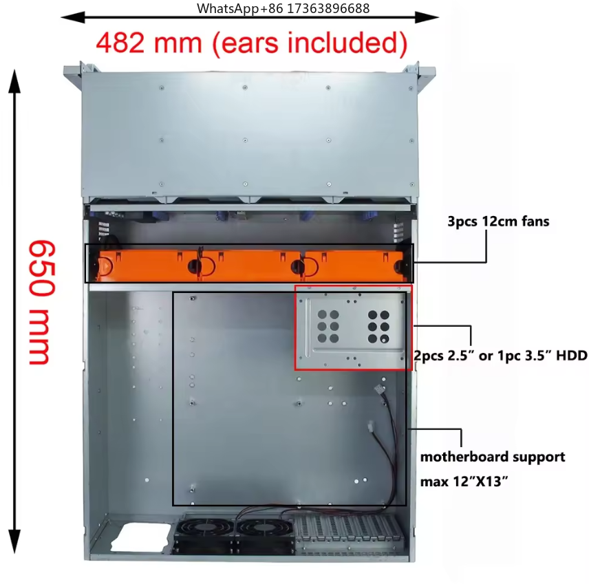 4Uラックマウントサーバーケース 24個ホットスワップ対応S - Case Fans のレビューと価格